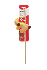 Jouet pour chats - polyester et canal en bois 4 sujets avec cloche